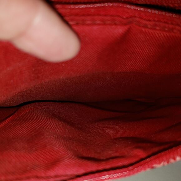 Purse Crossbody Hipster Red Vinyl 7"×6.5"×1.5" - Picture 6 of 9